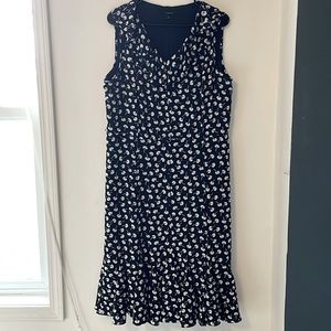 Talbots Womens Dress Size 16 blue and white